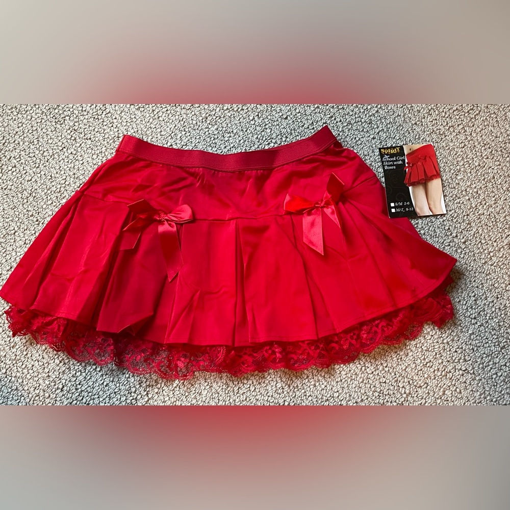 Sexy School Girl Skirt with Bows and Lace, Costumes, Cosplay, Roleplay